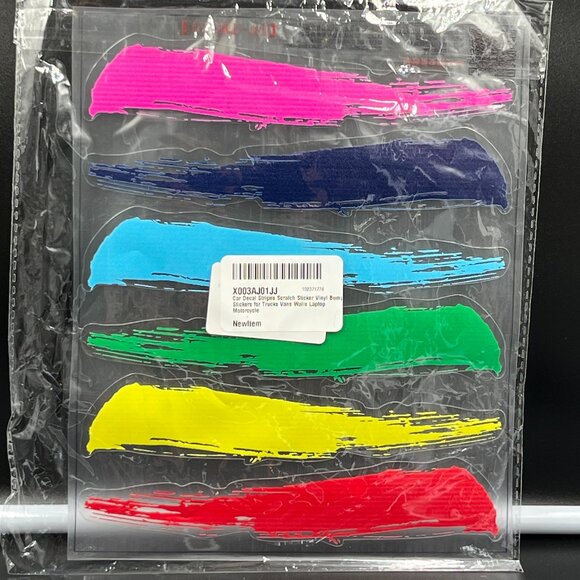 Car Decal Rainbow Stripes Scratch Vinyl Stickers - Picture 1 of 1